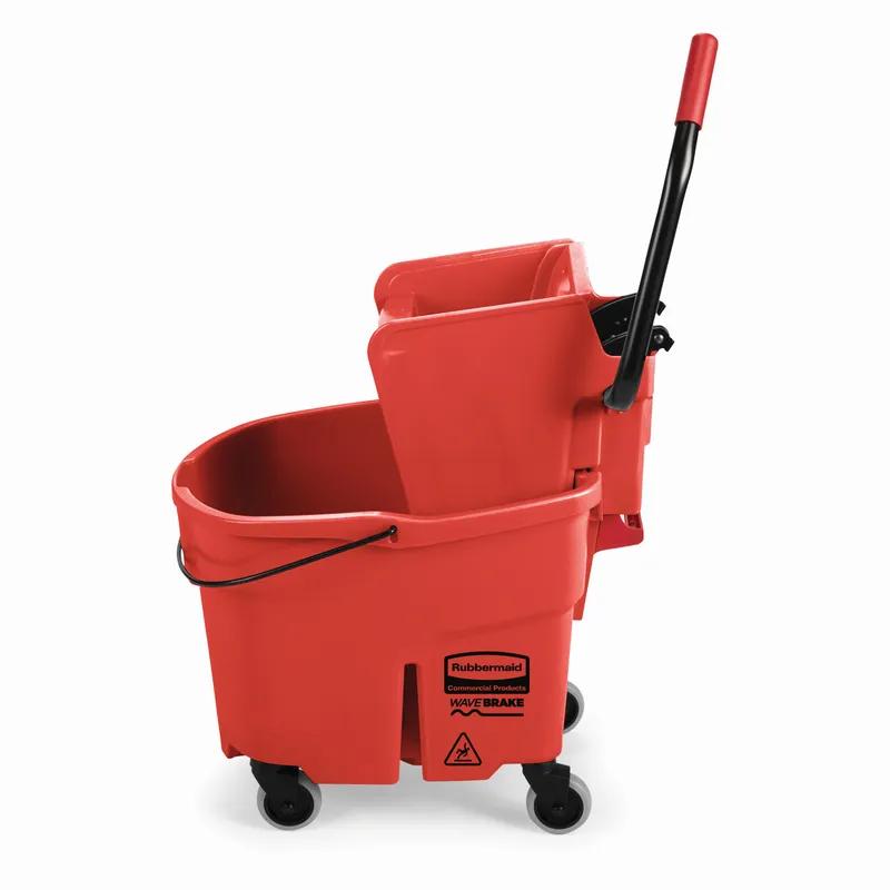 Mop Bucket & Wringer 35 QT Plastic Red 1/Each