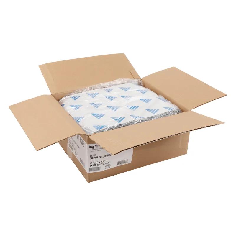 Sandwich Sheet 10.5X13 IN Foil-Lined Paper Blue White Heat Proof 2500/Case
