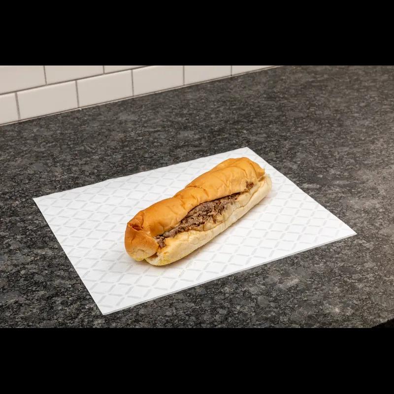 Sandwich Sheet 10.5X13 IN Foil-Lined Paper Blue White Heat Proof 2500/Case