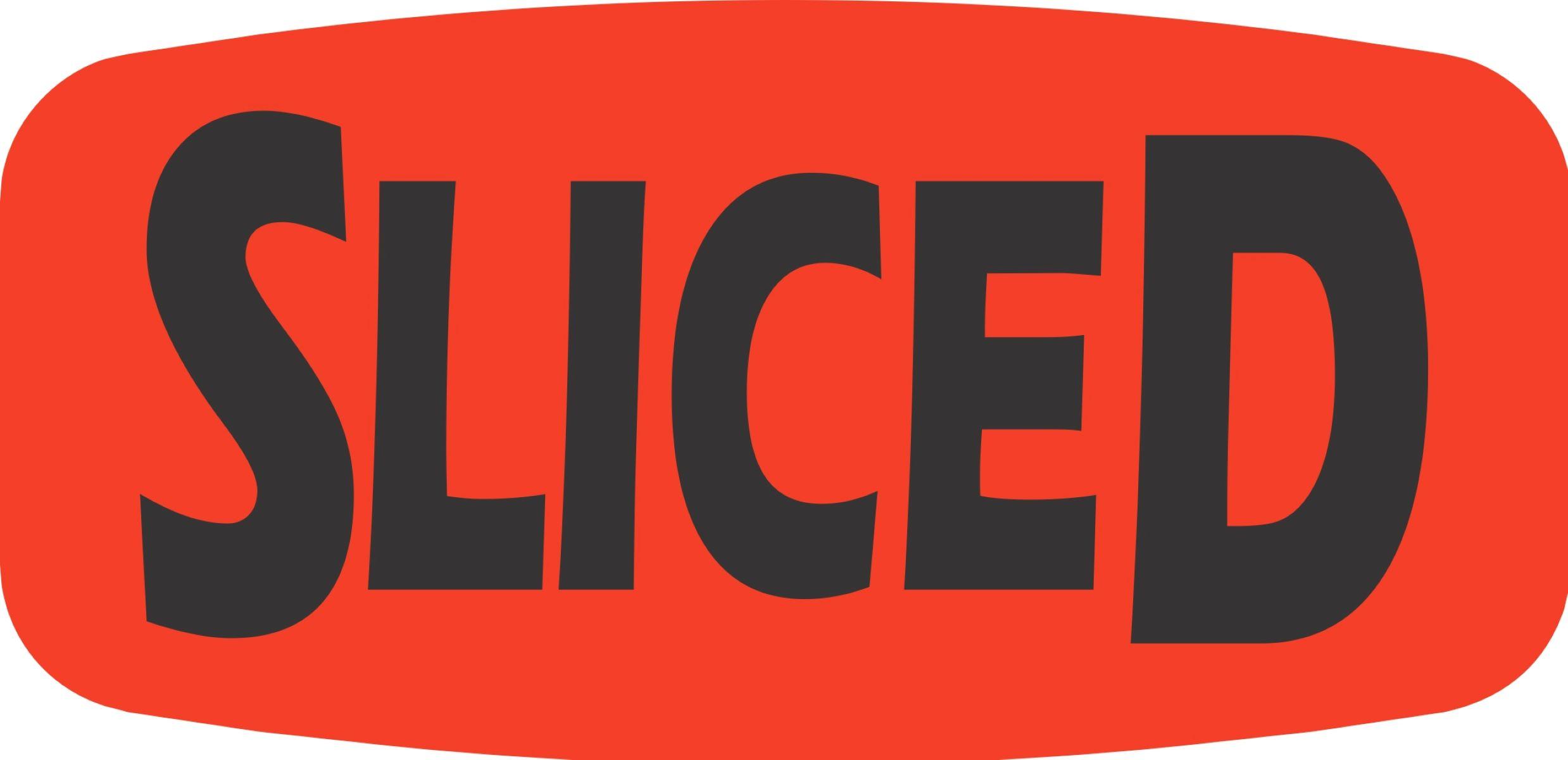 Sliced Label 0.625X1.25 IN Black Fluorescent Red Short Oval 1000 Count/Roll 50 Rolls/Case 50000 Count/Case