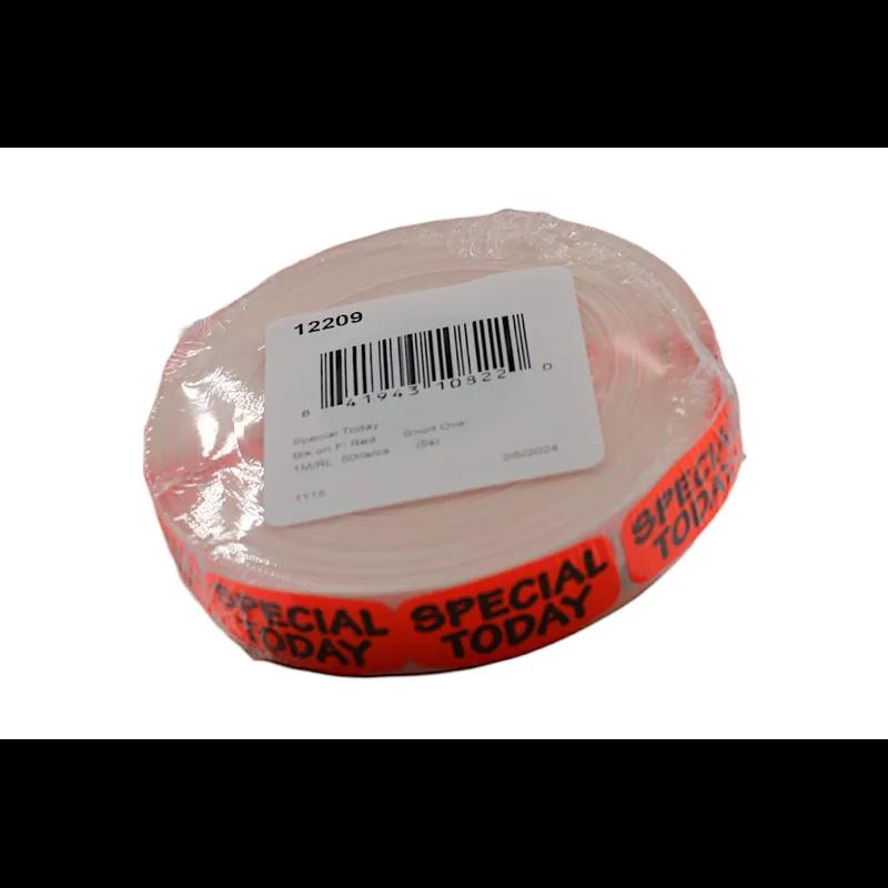 Special Today Label 0.625X1.25 IN Black Fluorescent Red Short Oval Dayglo 1000 Count/Roll 50 Rolls/Case 50000 Count/Case