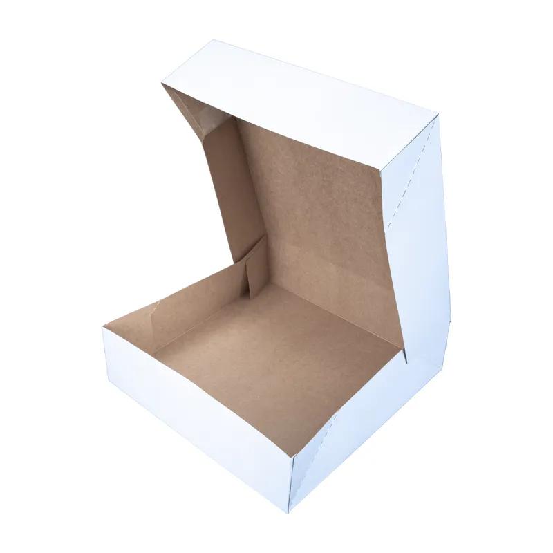 Bakery Box 9X9X2.5 IN White Plain 1-Piece Automatic 150/Case