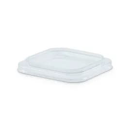 The BOTTLEBOX ® Lid 4.5X4.5X0.55 IN 1 Compartment RPET Clear Square For 8 OZ Deli Container Unhinged 600/Case