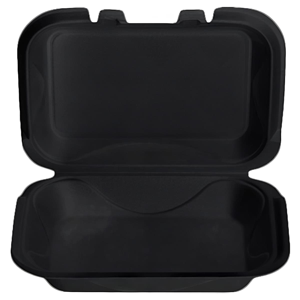 Take-Out Container Hinged With Dome Lid 9.25X6.75X2.75 IN Polystyrene Foam Black Rectangle 200/Case