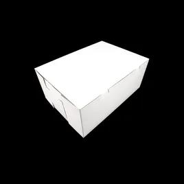 Cake Box 1/4 Size 15X11X5 IN Clay-Coated Kraft Board White Kraft Rectangle Lock Corner 100/Case
