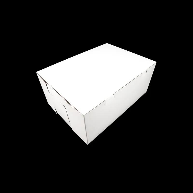 Cake Box 1/4 Size 15X11X5 IN Clay-Coated Kraft Board White Kraft Rectangle Lock Corner 100/Case