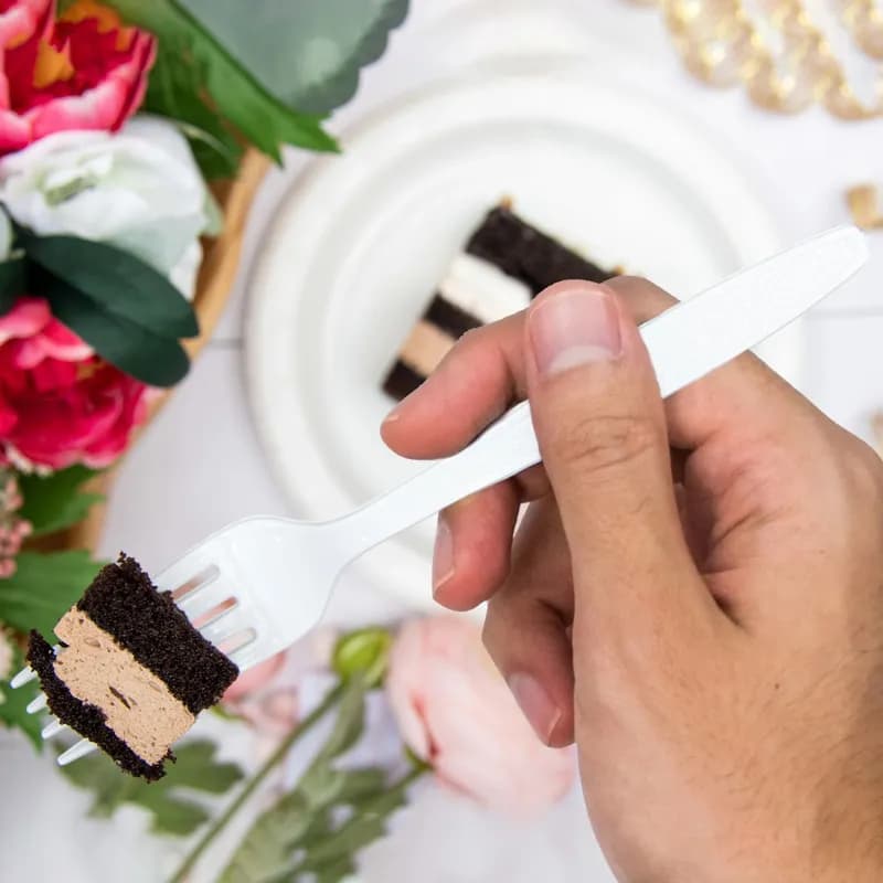 Solo® Guildware® Fork 7.1 IN PS White Heavy Duty 100 Count/Pack 10 Packs/Case 1000 Count/Case