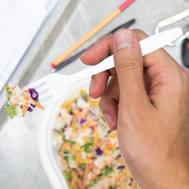 Solo® Guildware® Fork 7.1 IN PS White Heavy Duty 100 Count/Pack 10 Packs/Case 1000 Count/Case