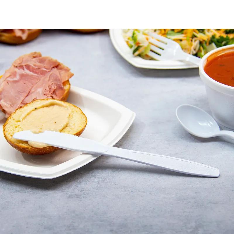 Solo® Guildware® Knife 7.625 IN PS White Heavy Duty 100 Count/Pack 10 Packs/Case 1000 Count/Case