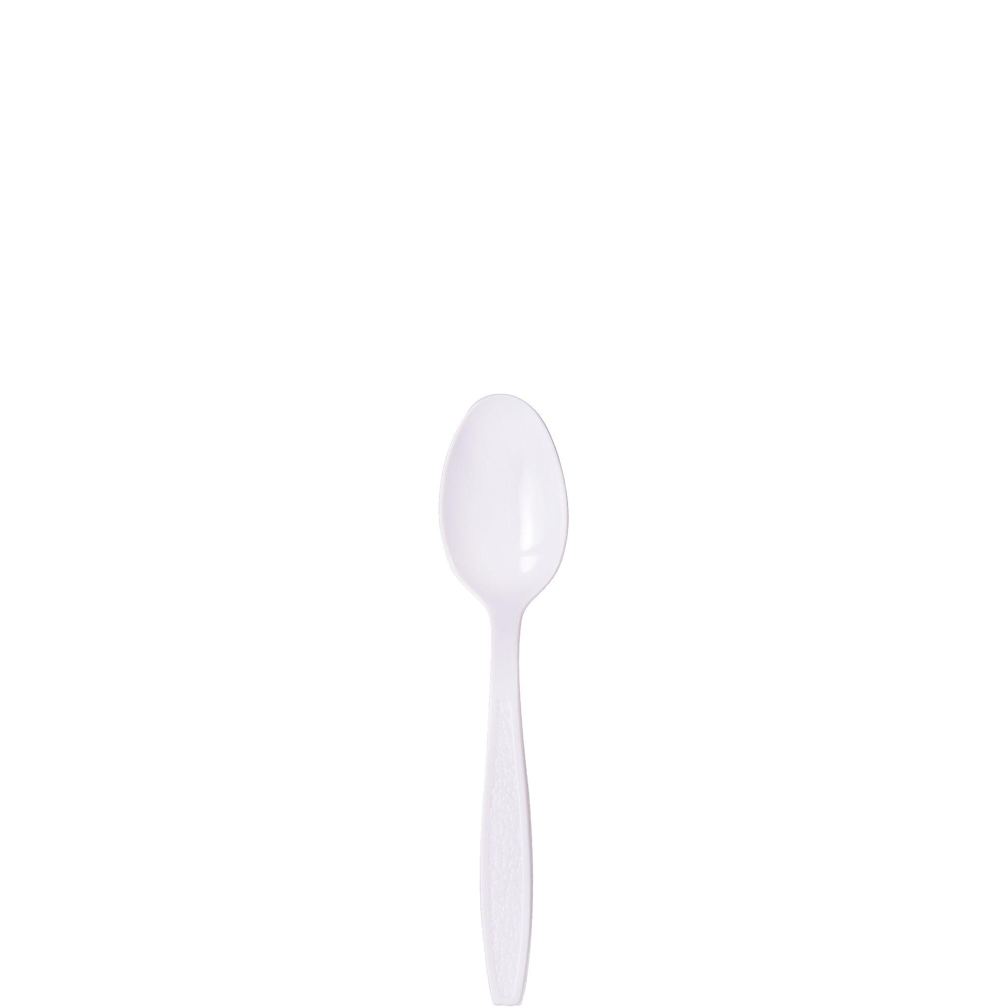 Solo® Guildware® Teaspoon 6.1 IN PS White Heavy Duty 100 Count/Pack 10 Packs/Case 1000 Count/Case