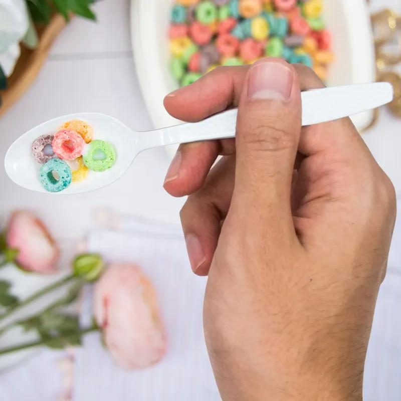 Solo® Guildware® Teaspoon 6.1 IN PS White Heavy Duty 100 Count/Pack 10 Packs/Case 1000 Count/Case