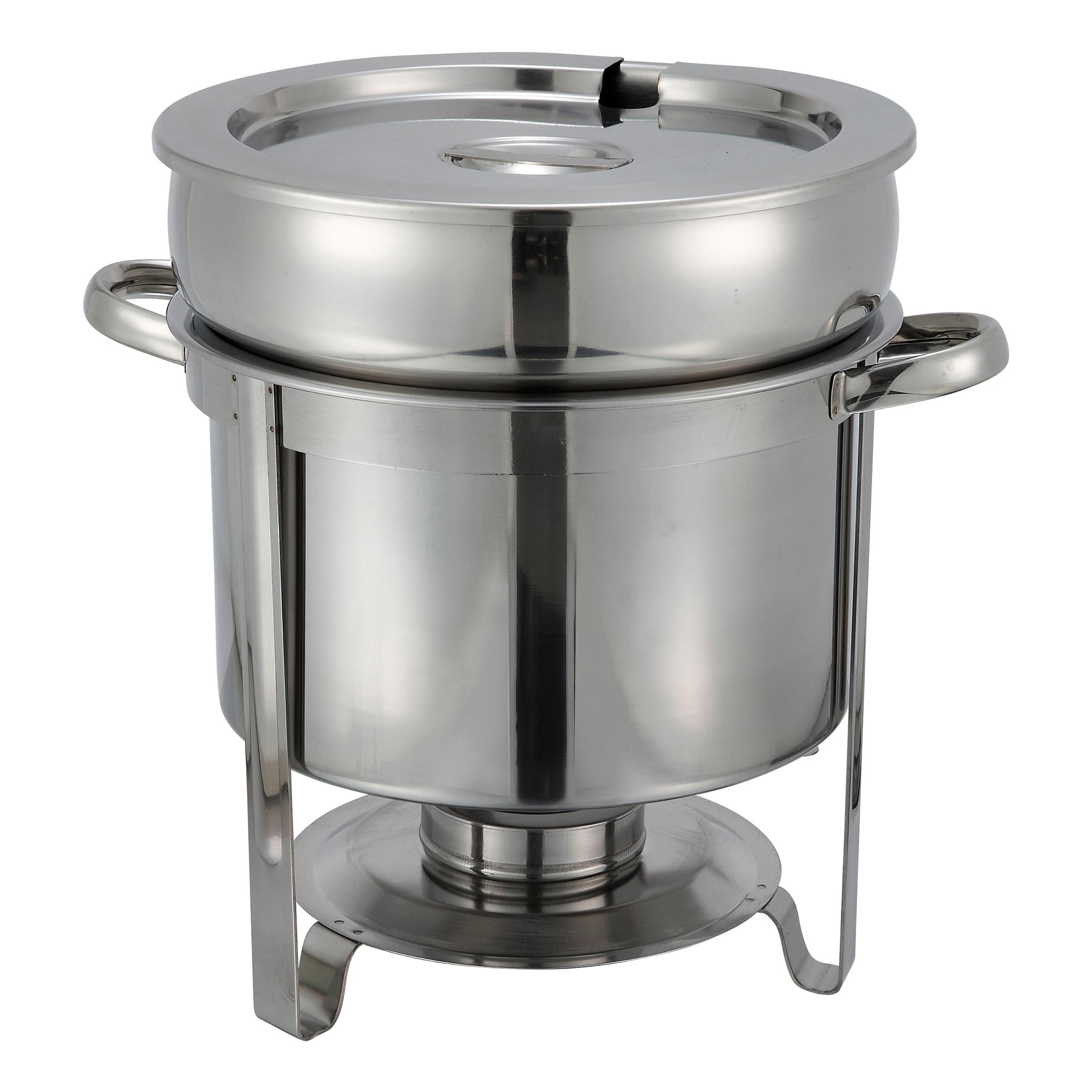 Soup Warmer 12.875X14.5X15.5 IN 11 QT Round Stainless Steel 1/Set