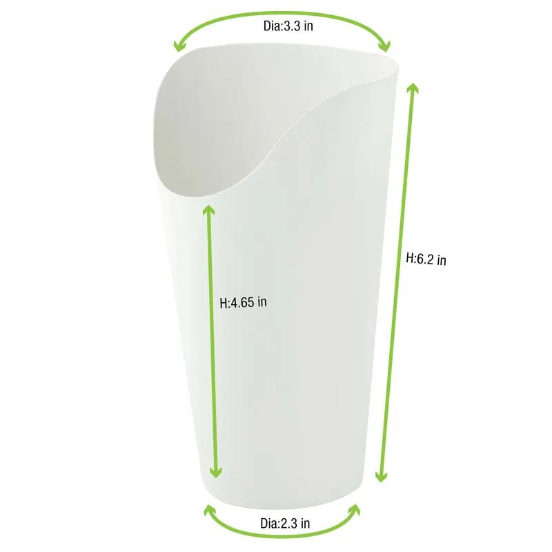 Wrap French Fry Cup & Scoop 2.36X6.3 IN Paper White Round Grease Resistant 50 Count/Pack 20 Packs/Case 1000 Count/Case