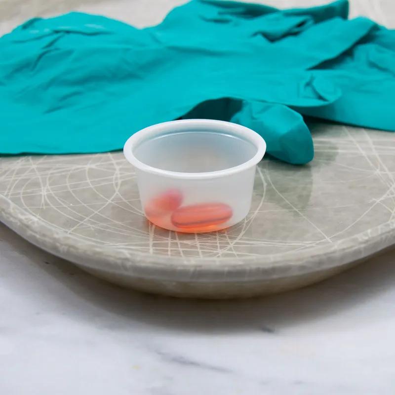 Solo® Cold Souffle & Portion Cup 0.75 OZ PS Translucent 250 Count/Bag 10 Bags/Case 2500 Count/Case