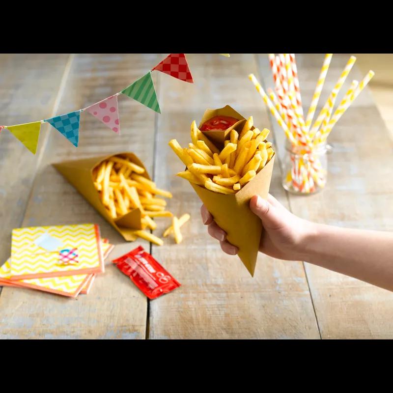 Take-Out Cone 8 OZ Paper Kraft With Sauce Compartment Freezer Safe 25 Count/Pack 20 Packs/Case 500 Count/Case