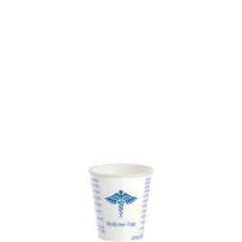 Solo® Cold Cup Medical 3 OZ Wax Coated Paper White Graduated 100 Count/Pack 50 Packs/Case 5000 Count/Case