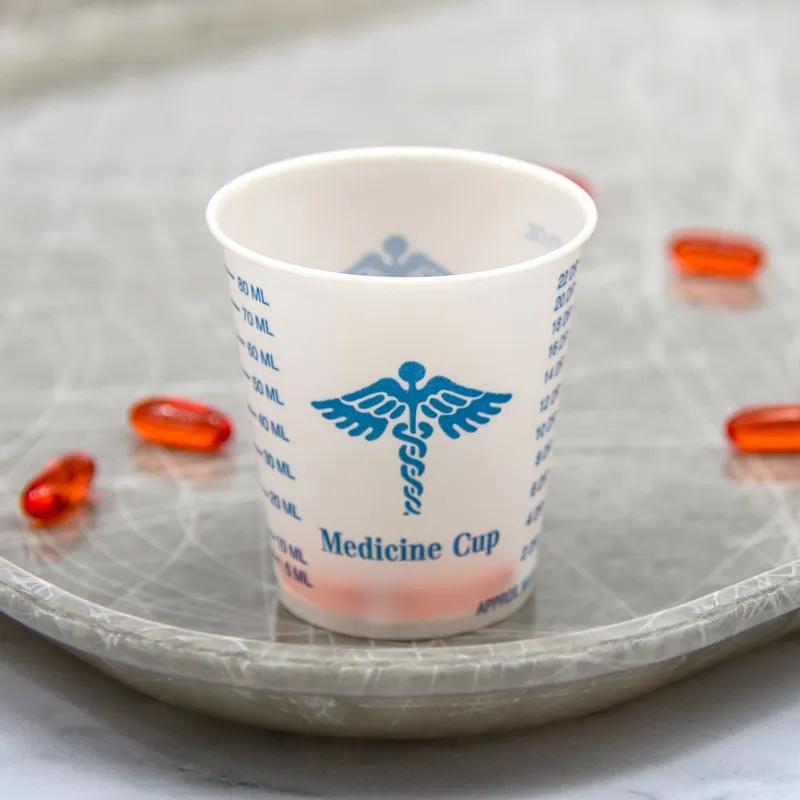 Solo® Cold Cup Medical 3 OZ Wax Coated Paper White Graduated 100 Count/Pack 50 Packs/Case 5000 Count/Case
