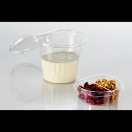 Take-Out Container Insert 4 OZ 3.85X3.36X1.2 IN 2 Compartment PET Clear Round Flat 1440/Case