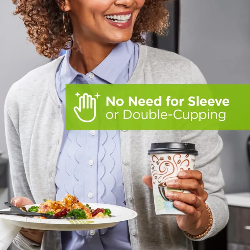 Dixie® Perfect Touch Hot Cup Insulated 12 OZ Double Wall Poly-Coated Paper White 1000/Case
