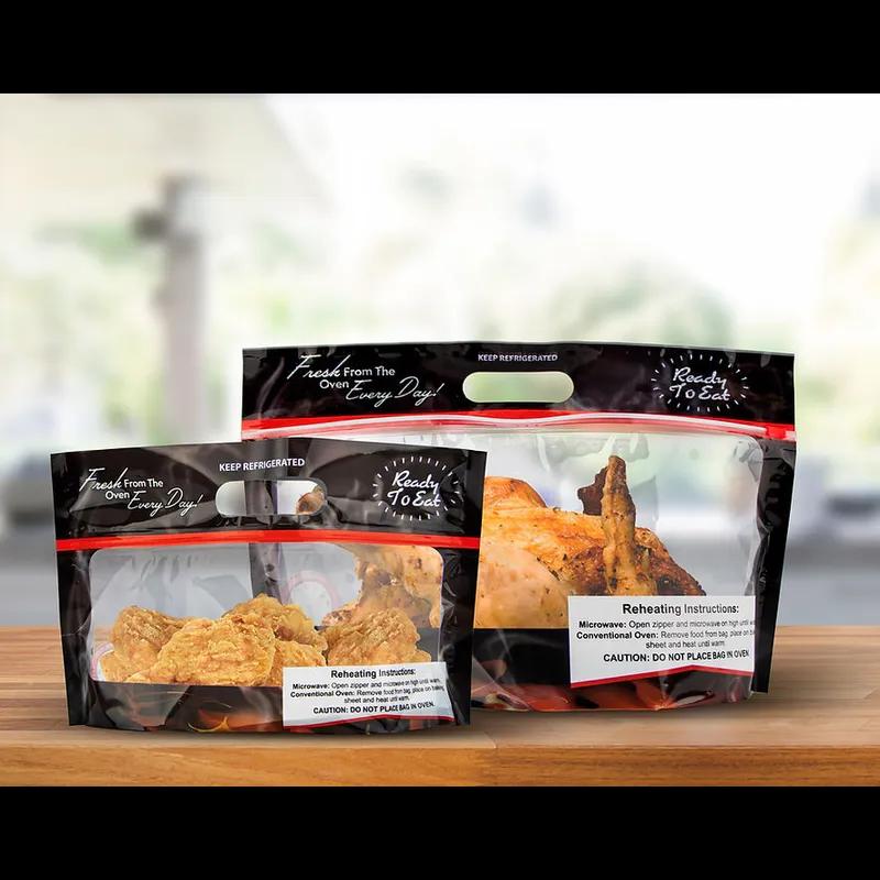 freshZIP® Hot Food Bag 10X6+4 BG Plastic 2.75MIL With Zip Seal Closure Reclosable With Handle 500/Case