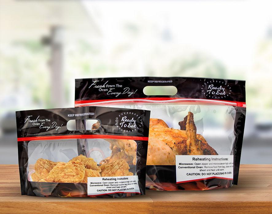 freshZIP® Hot Food Bag 10X6+4 BG Plastic 2.75MIL With Zip Seal Closure Reclosable With Handle 500/Case