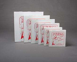 Pizza Box 9X9X1.5 IN Clay-Coated Paperboard White Stock Print 100/Bundle
