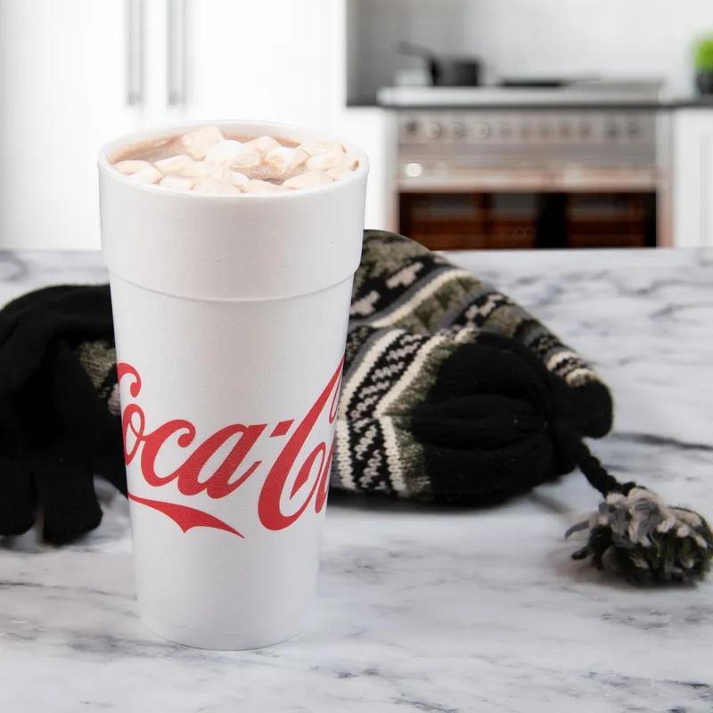 Dart® J Cup® Cup Insulated 24 OZ EPS White Red Coca-Cola® Stock Print 20 Count/Pack 25 Packs/Case 500 Count/Case