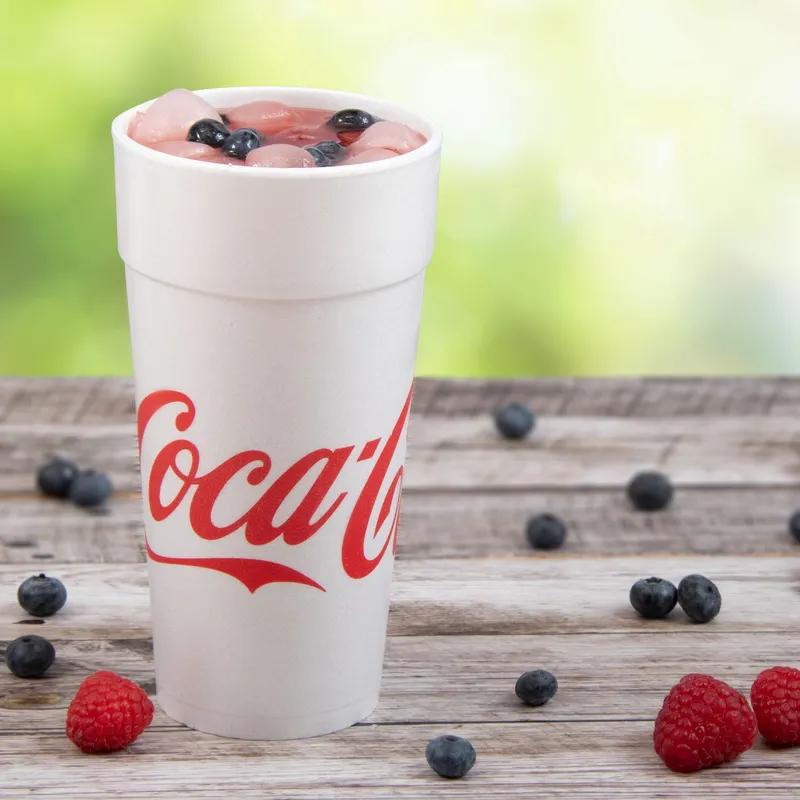 Dart® J Cup® Cup Insulated 24 OZ EPS White Red Coca-Cola® Stock Print 20 Count/Pack 25 Packs/Case 500 Count/Case