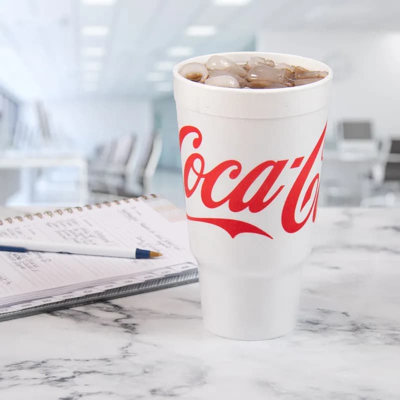 Dart® J Cup® Cup Insulated 32 OZ EPS White Red Coca-Cola® Stock Print 16 Count/Pack 25 Packs/Case 400 Count/Case