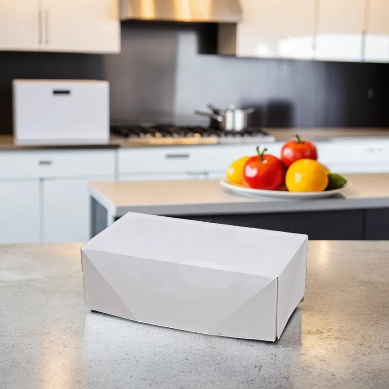 Take-Out Box Tuck-Top 9X5X3 IN Paper White Rectangle Freezer Safe 200/Case