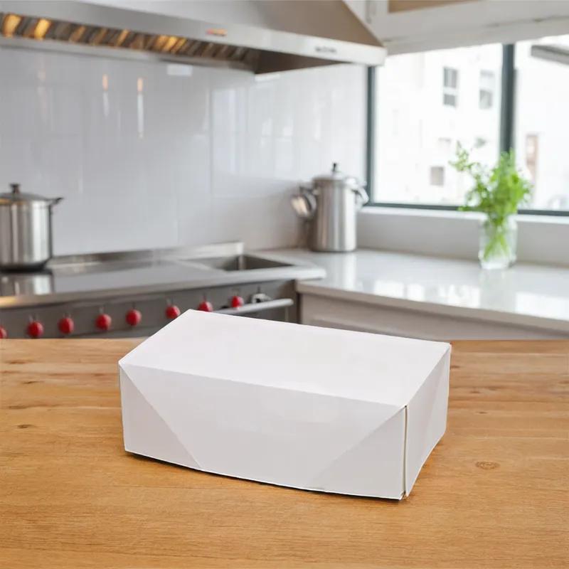 Take-Out Box Tuck-Top 9X5X3 IN Paper White Rectangle Freezer Safe 200/Case