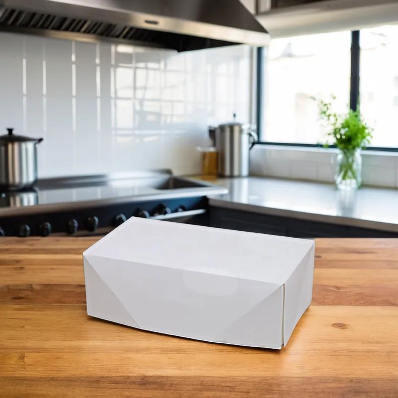Take-Out Box Tuck-Top 9X5X3 IN Paper White Rectangle Freezer Safe 200/Case