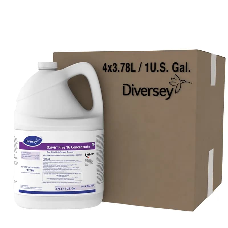 Oxivir® Five 16 One-Step Disinfectant 1 GAL Multi Surface Liquid Concentrate Accelerated Hydrogen Peroxide (AHP®) 4/Case