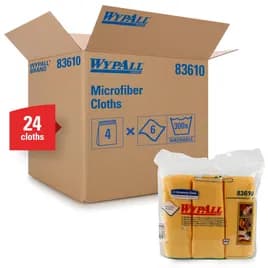 WypAll® Cleaning Cloth 15.75X15.75 IN Microfiber Yellow Microban 6 Count/Pack 4 Packs/Case 24 Count/Case