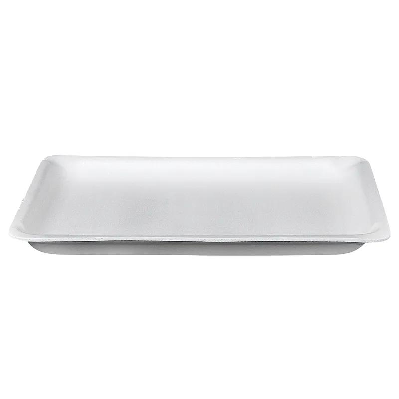 9L Meat Tray 11.75X9.75X0.5 IN 1 Compartment Polystyrene Foam White Rectangle 200/Bundle