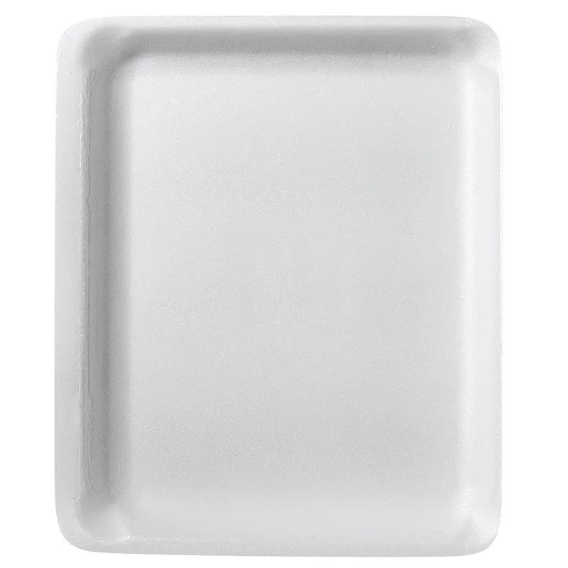 9L Meat Tray 11.75X9.75X0.5 IN 1 Compartment Polystyrene Foam White Rectangle 200/Bundle