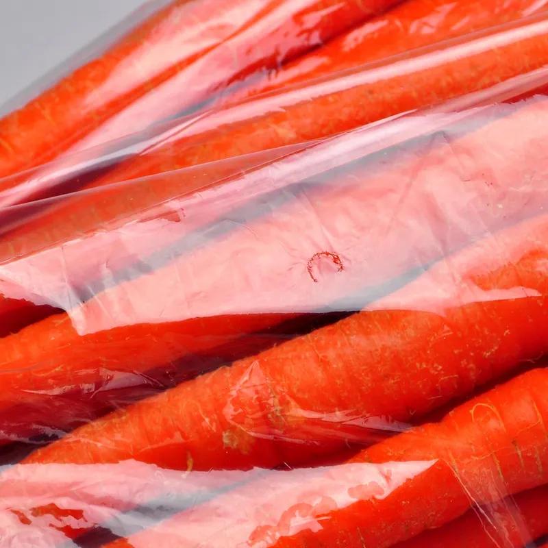 Produce Bag 6X3.5X15 IN Low-Density Polyethylene (LDPE) 0.7MIL Clear With Open Ended Closure Gusset Vented 1000/Case
