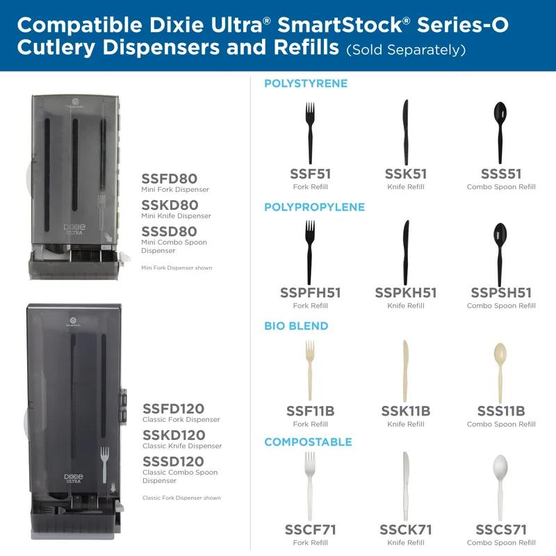 Dixie® Ultra SmartStock® Series-O Fork PLA Natural Refill 960/Case