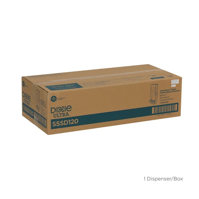 Dixie® Ultra SmartStock® Series-O Classic Combo Spoon Dispenser Translucent Black 1/Each