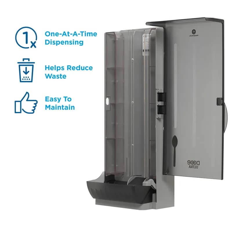 Dixie® Ultra SmartStock® Series-O Classic Combo Spoon Dispenser Translucent Black 1/Each