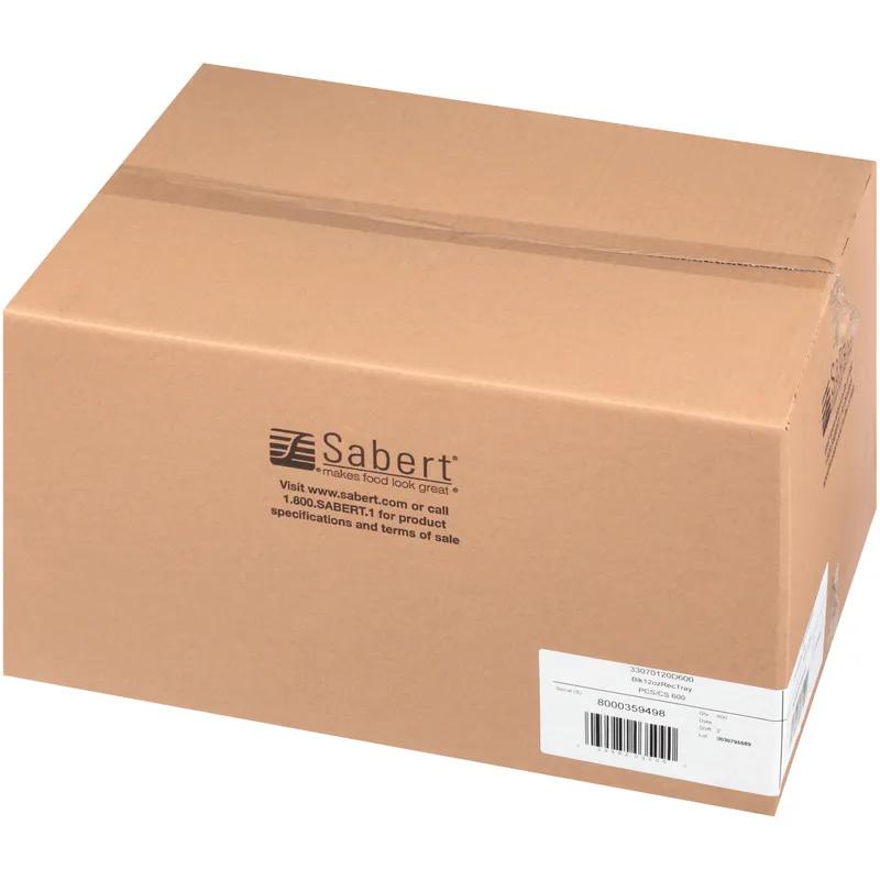 Take-Out Container Base 5X6.66X1.1 IN CPET Black Rectangle 600/Case