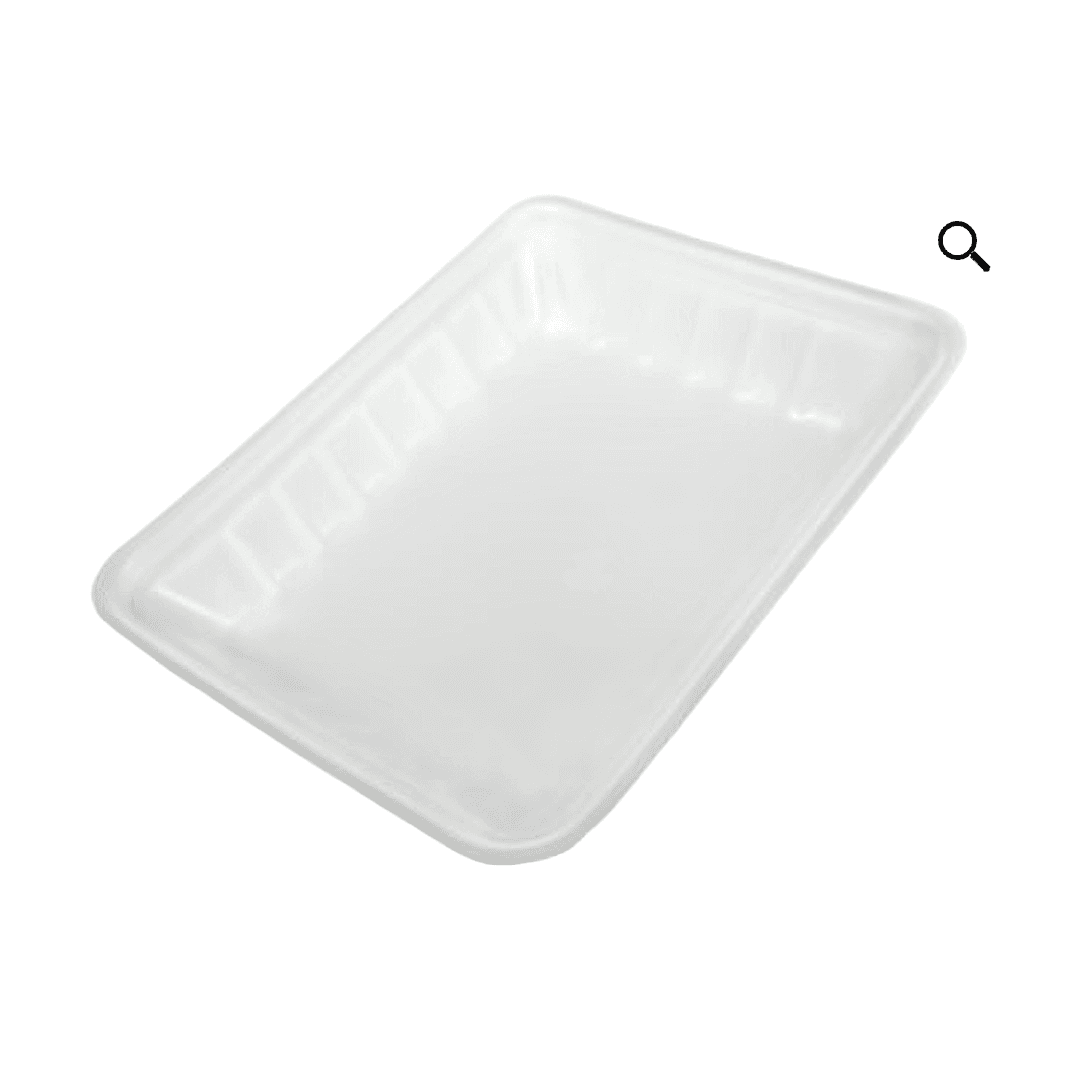 809P Meat Tray 11X9.25X2 IN Polystyrene Foam White Rectangle 200/Case