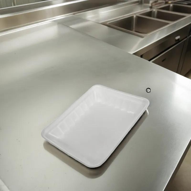 809P Meat Tray 11X9.25X2 IN Polystyrene Foam White Rectangle 200/Case