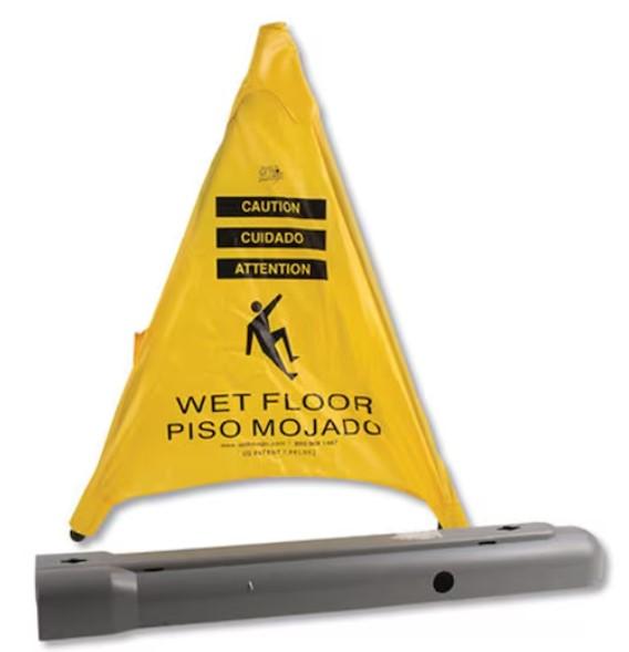 Safety Cone 33.5X2.5X2.7 IN Gray Yellow Pop-Up Cone Sleeve Water Resistant 12/Case