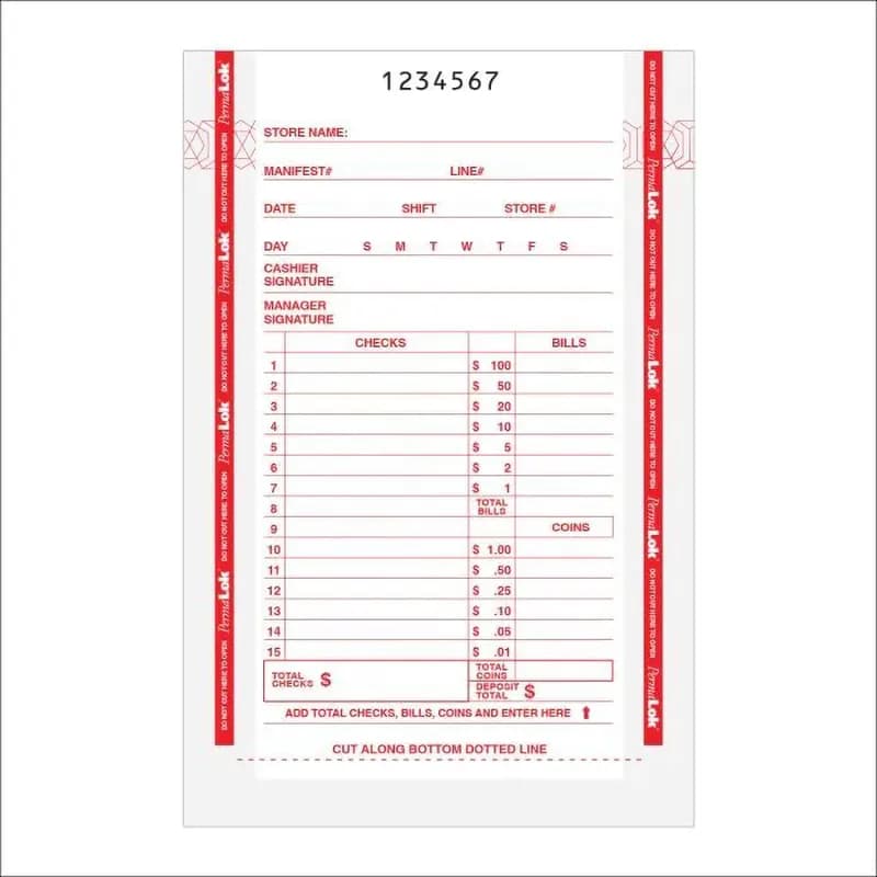 PermaLok Till Bag 5.75X3X8.75 IN Clear 1000/Case