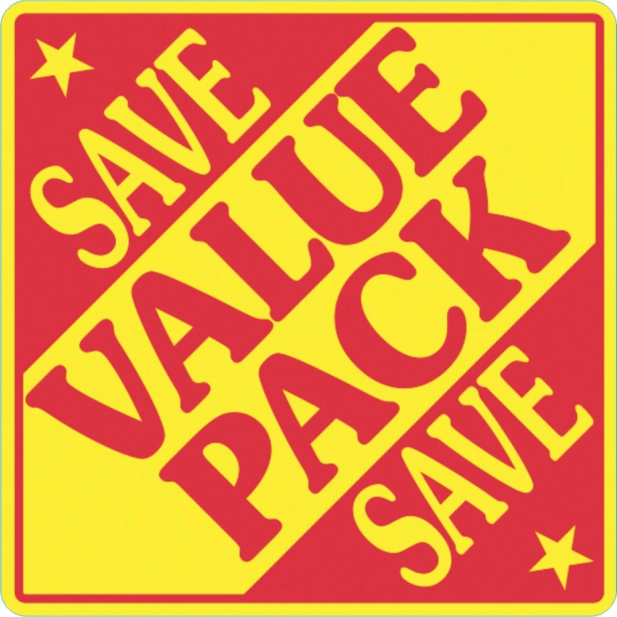 Save Value Pack Save Meat Value Family Label 3X3 IN Yellow Red 1000 Count/Roll 12 Rolls/Case 12000 Count/Case