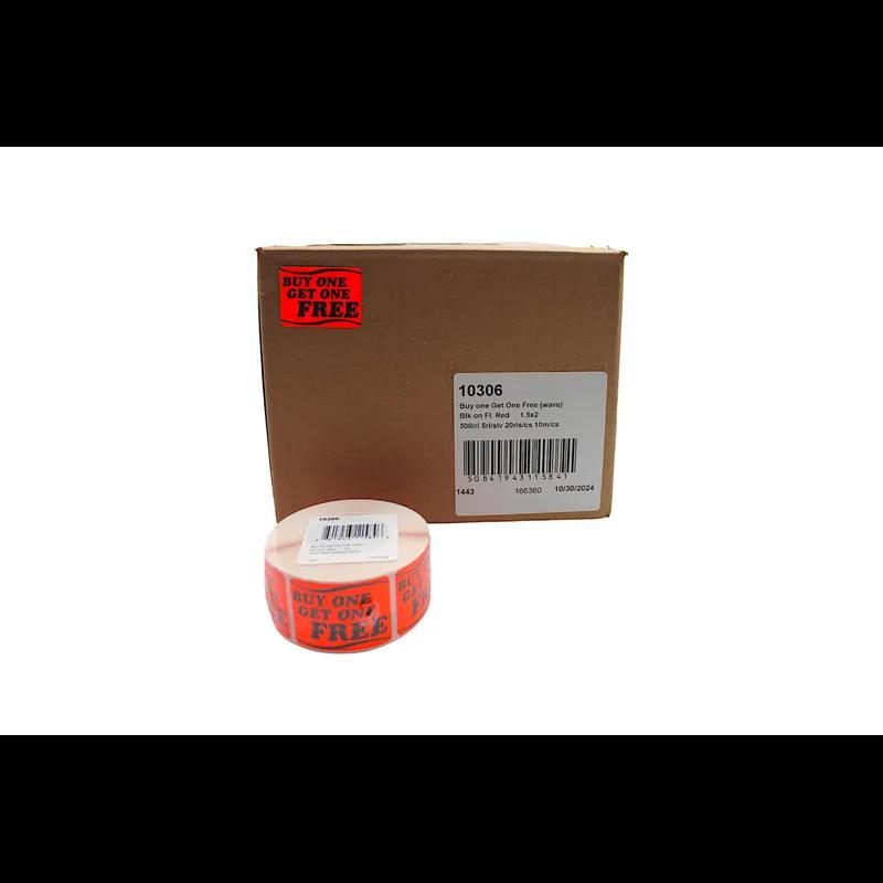 Buy One Get One Free Label 1.5X2 IN 500/Roll