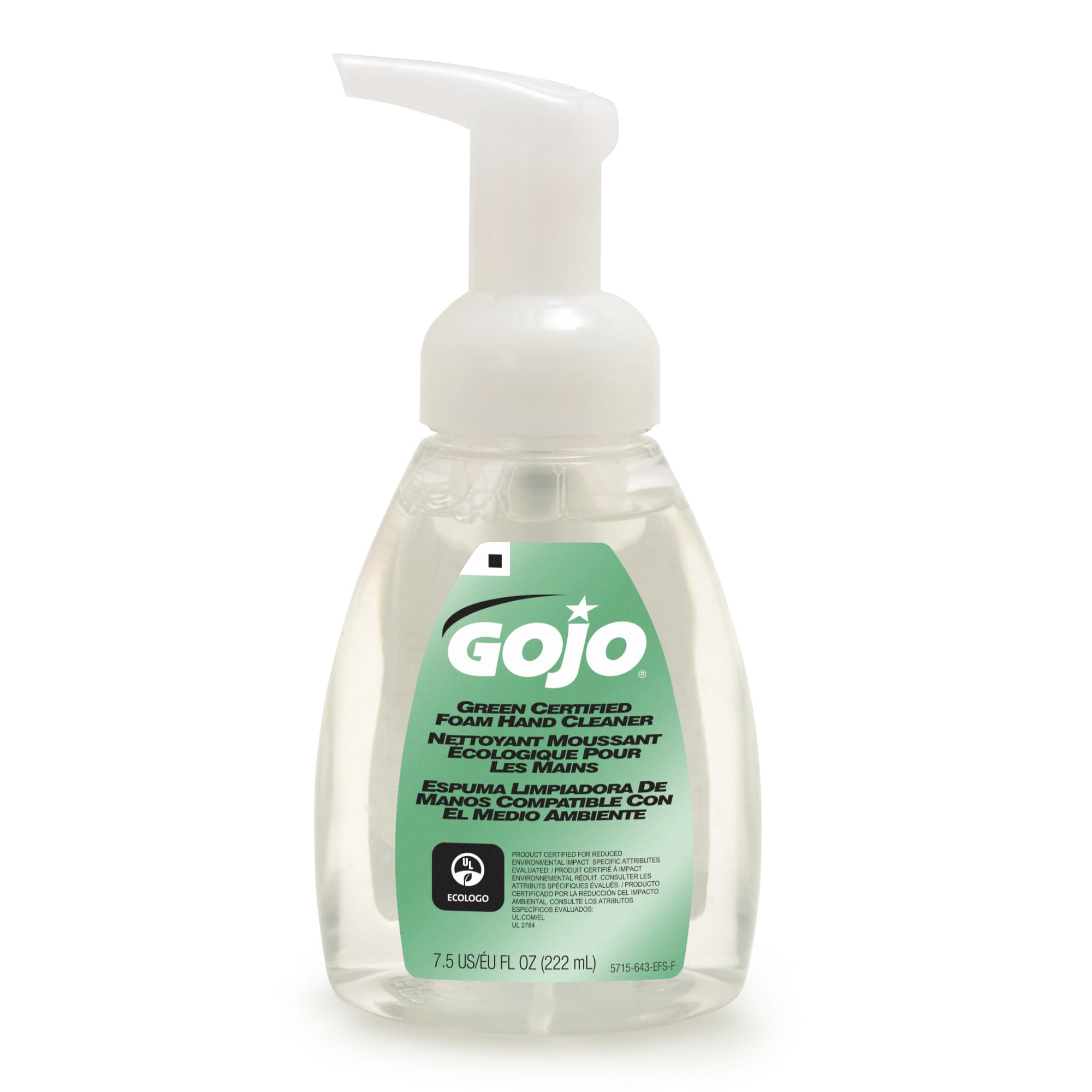 GOJO® Hand Soap Foam 222 mL 2.14X3.26X6.94 IN Fragrance Free Clear Pump 6/Case