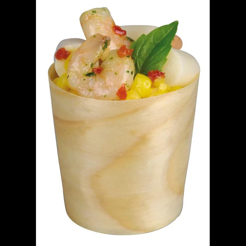 Souffle & Portion Cup 2 OZ Wood Natural Round 50 Count/Pack 5 Packs/Case 250 Count/Case