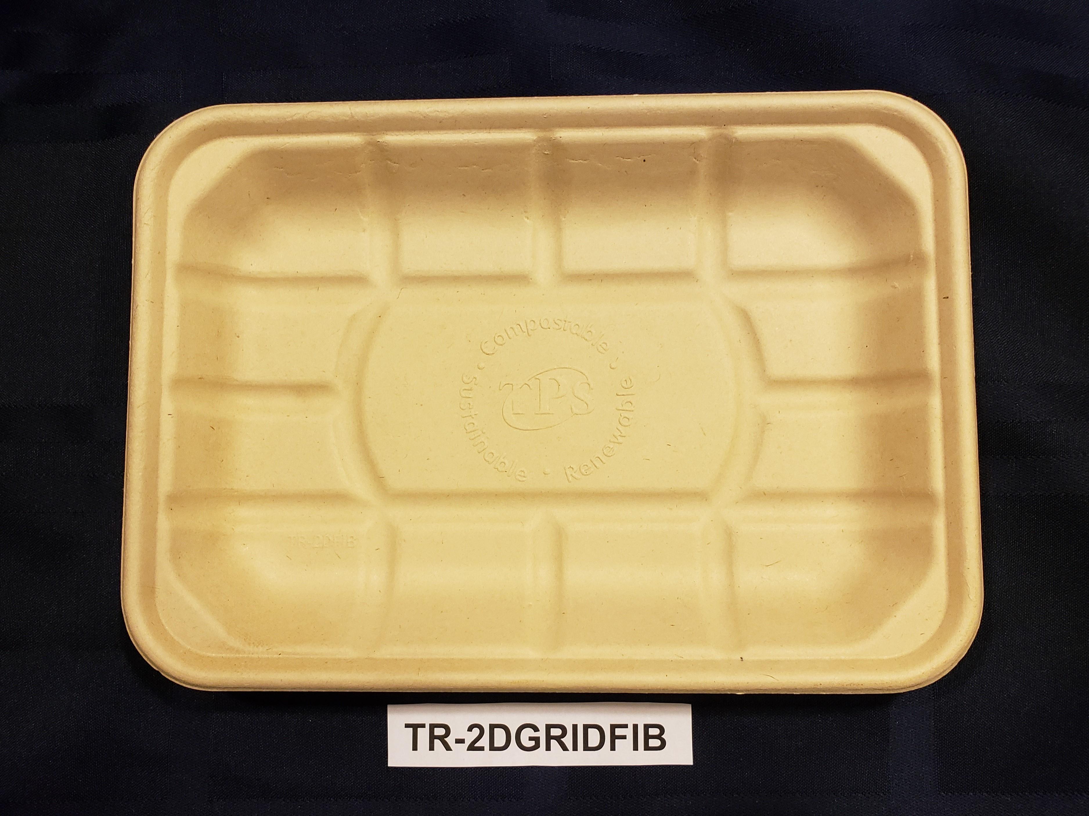 2D Tray 8.375X6X1 IN 1 Compartment Pulp Fiber Kraft Rectangle 500/Case